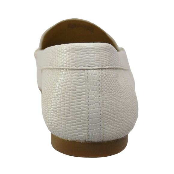 Michael Kors Reed Iguana Faux Leather Loafer Moc Moccasin Optic White 7.5 Nib - Picture 5 of 7